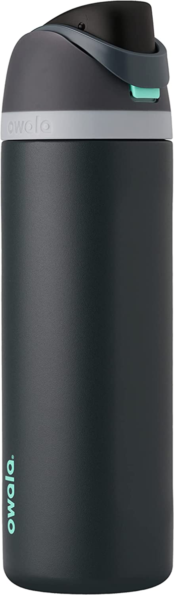 Freesip Insulated Stainless Steel Water Bottle with Straw for Sports and Travel, Bpa-Free, 40Oz, Foggy Tide