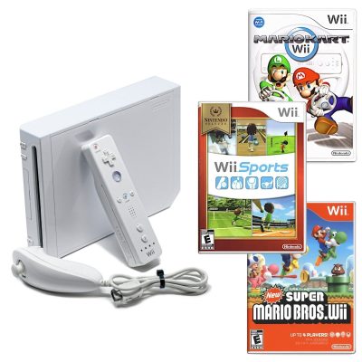 Authentic Wii Console White + Pick Games, Controllers &amp; Cords + US Seller