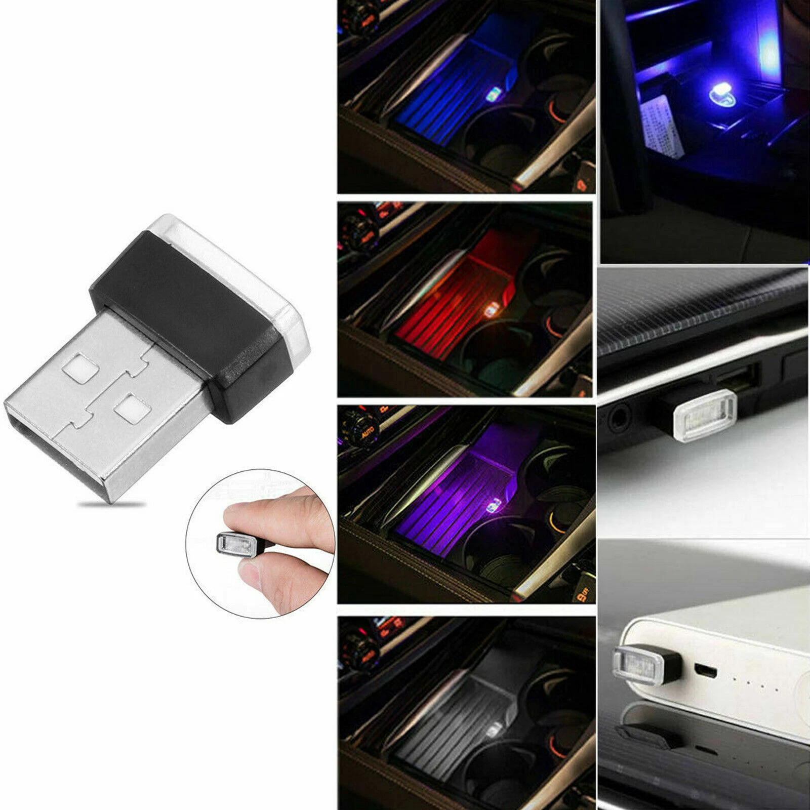 1X Mini USB LED Car Interior Light Neon Atmosphere Ambient Lamp Bulb Accessories