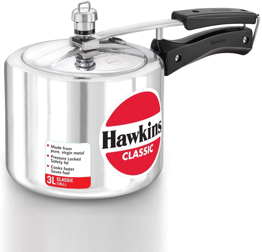 Aluminium 3 Litre Classic Pressure Cooker, Tall Design Inner Lid Cooker, Best Cooker, Silver (Cl3T)