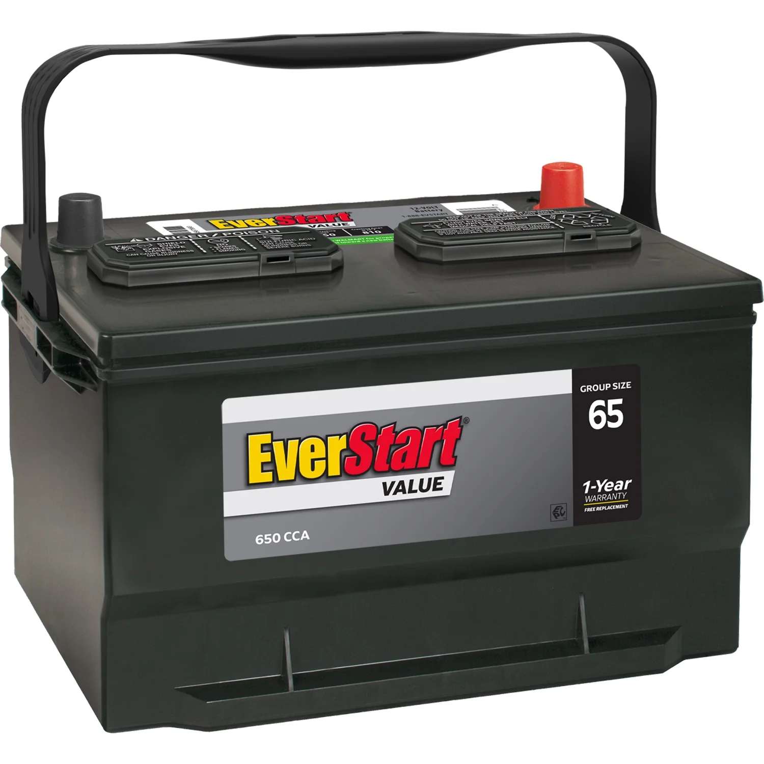 Value Lead Acid Automotive Battery, Group Size 65 12 Volts, 650 CCA