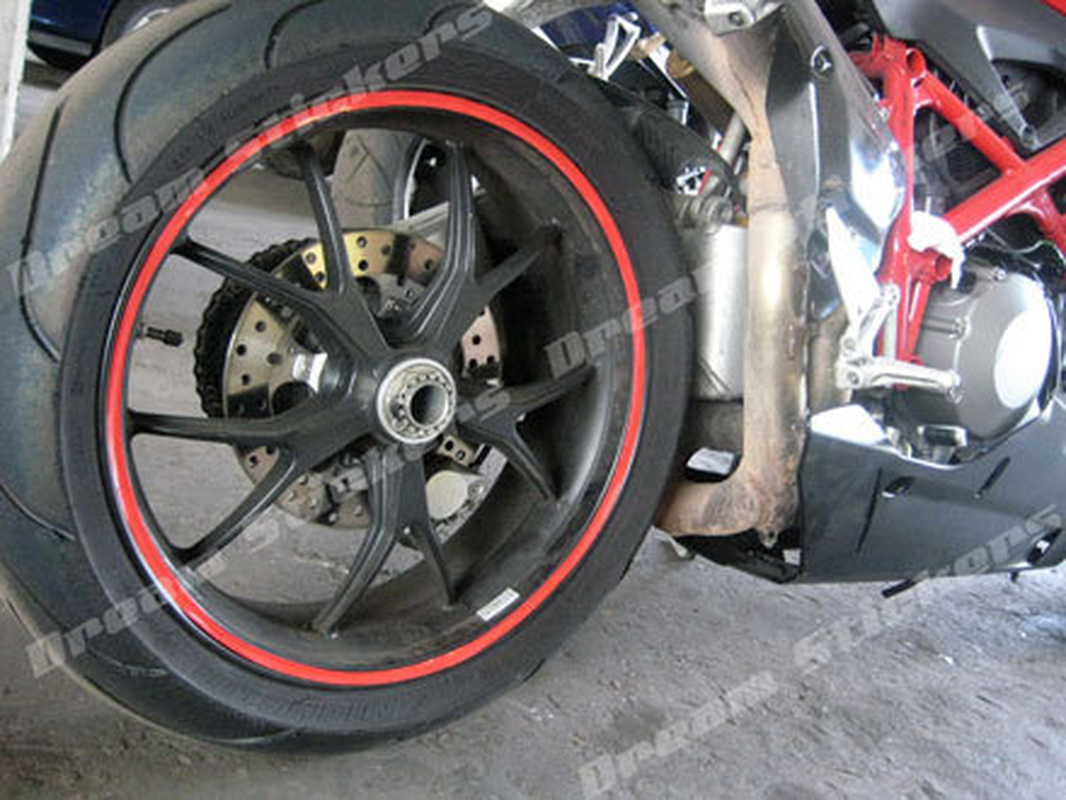 Red Motorcycle Car Wheel Rim Tapes Sticker Stripes 6Mm or 10Mm Fit Any Motorbike