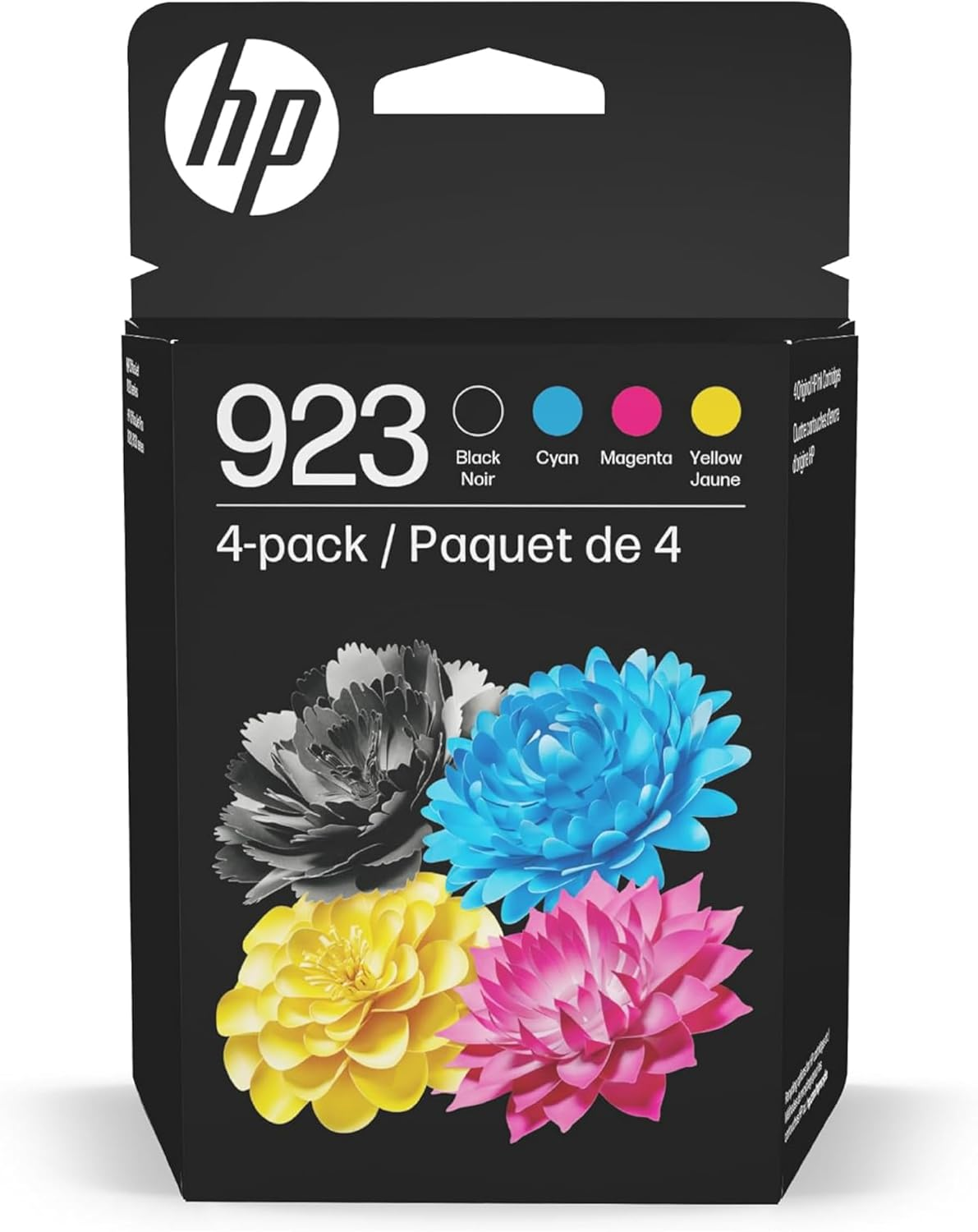 923 Black, Cyan, Magenta, Yellow Ink Cartridges (4-Pack) | Works with Printer Series: Officejet 8120, Officejet Pro 8130 | Eligible for Instant Ink | 6C3Y6LN