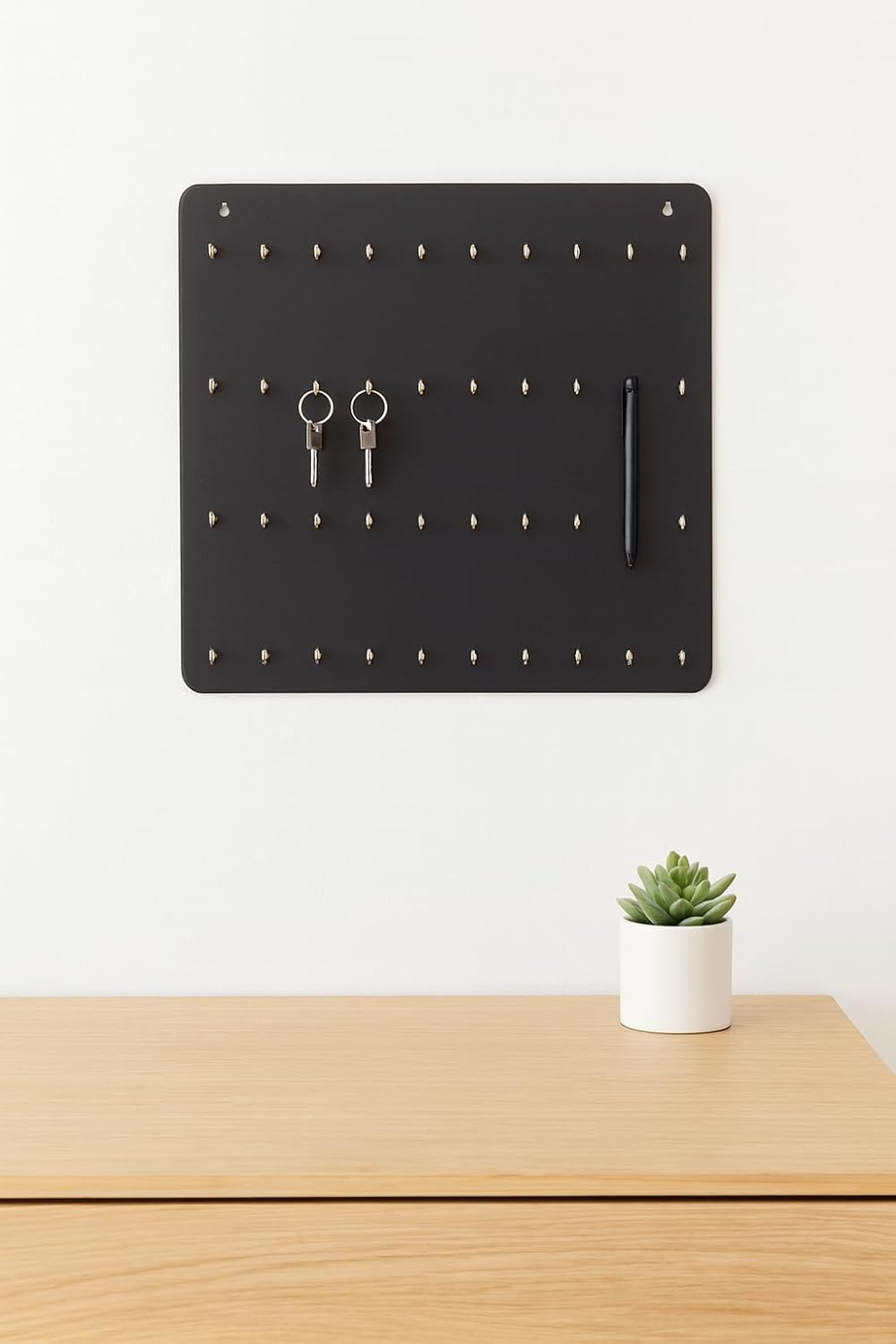 Wooden Premium Key Chain Wall Hanging Matte Finish Key Holder - 40 Hooks Decor Key Chain Wall Hanging Key Holder for Home, Kitchen, Office, PG, School, College, Hostel, Hotel (Black)