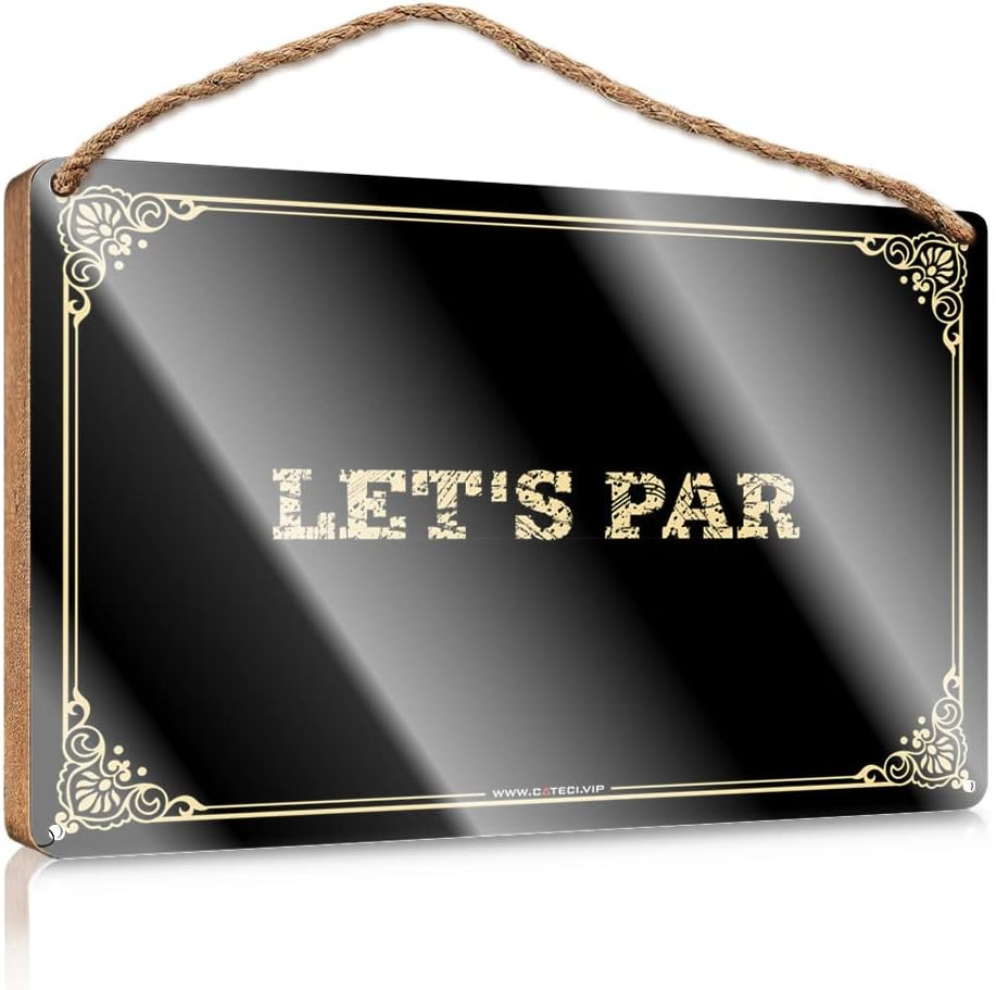Large Home Sign Bar Signs for Home Bar Let'S Par Wooden Sign Large Home Sign Backyard Decor(23X35Cm)