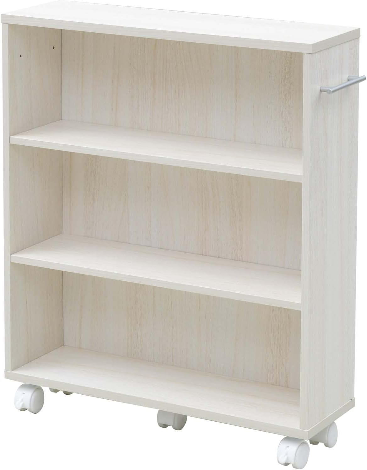 CCW-7055C (WH3D) Slim Bookshelf with Casters (Bookshelf) Width 22.8 X Depth 6.7 X Height 27.0 Inches (58 X 17 X 68.5 Cm), Handle Interchangeable OK, Comics (Comics), Storage Estimated 105