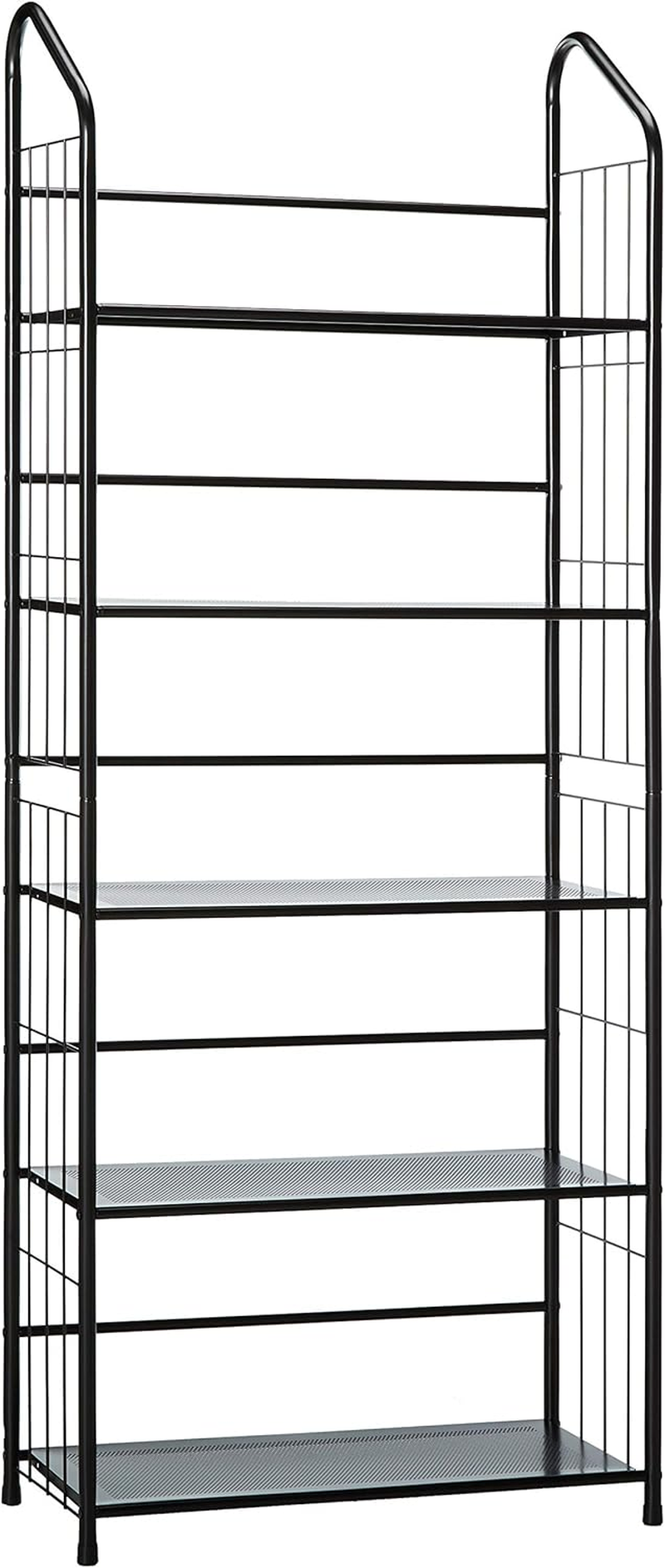 Black 5 Tier Metal Bookshelf Rack,