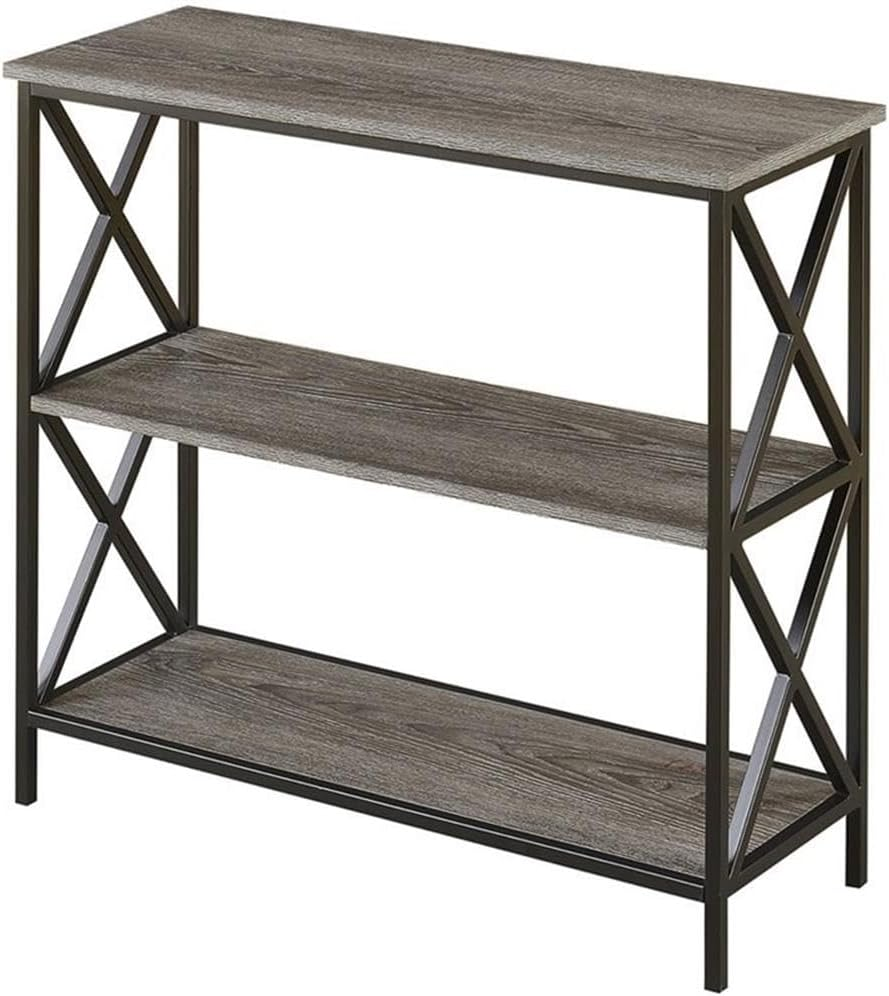 Tucson 3 Tier Bookcase, Weathered Gray