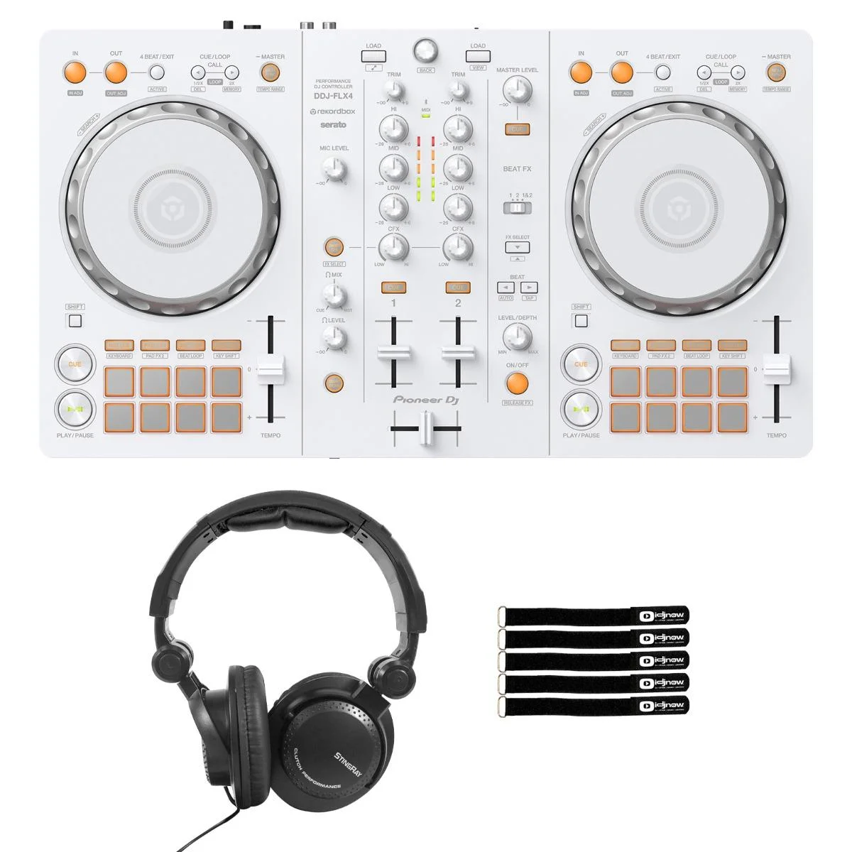 DDJ-FLX4-W 2-Channel DJ Controller in Limited Edition White with Headphones Package