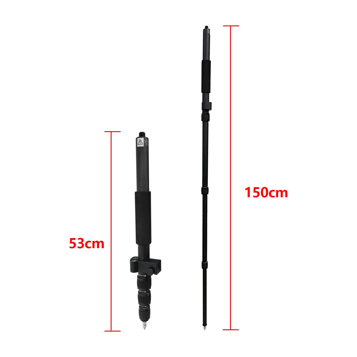 150CM TELESCOPIC PORTABLE GNSS GPS SURVEYING CENTERING POLE with CLAMP with COMPASS LEVEL BUBBLE