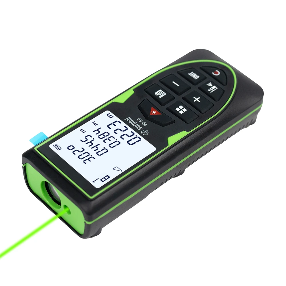 Green Laser Distance Meter 120M Rangefinder Rechargeable with Digital Level Measure Laser Tape