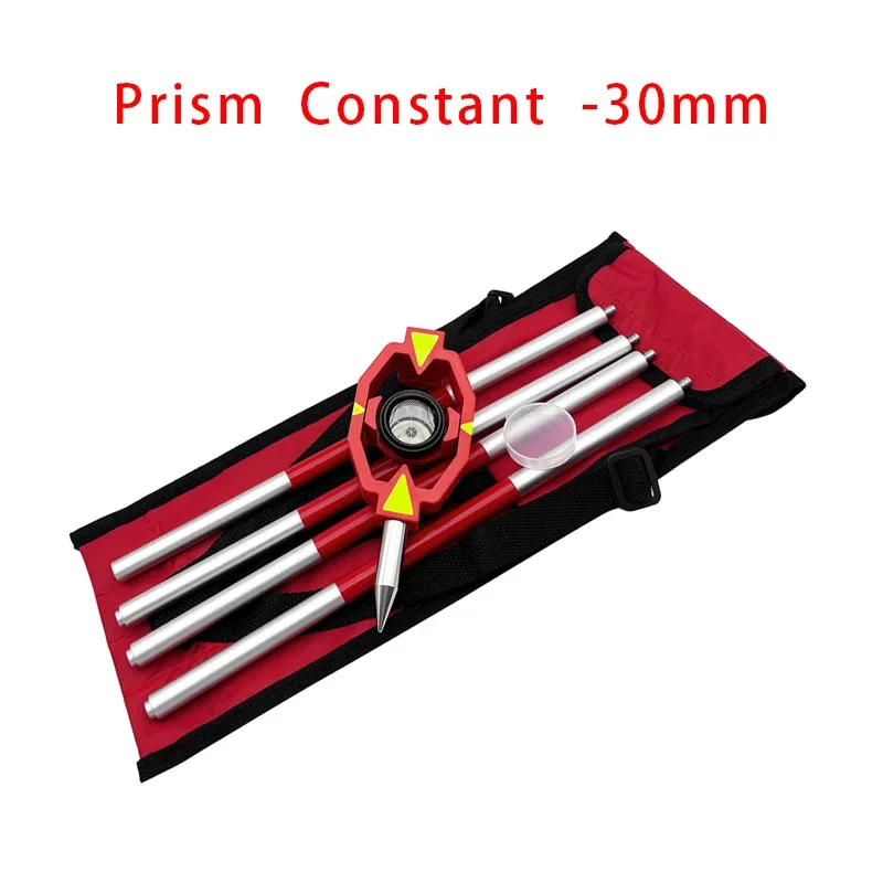 Mini Prism Silver Coated Offset 0/17.5/-30Mm with Aluminium Alloy 4 Poles for Leica Total Stations Mini Prism Surveying GMP111