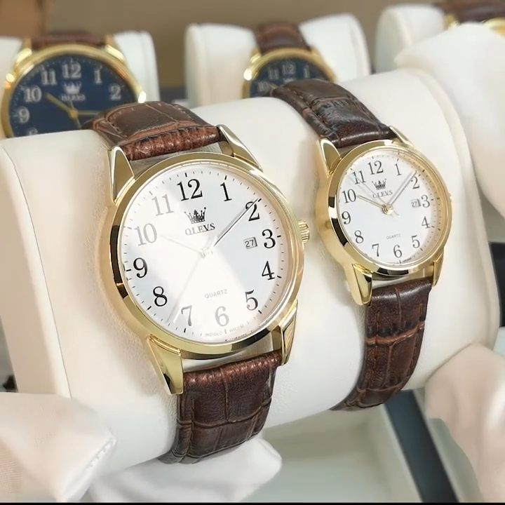OLEVS Women's Quartz Watch Luxury Leather Strap Waterproof Date Ladies Wristwatc
