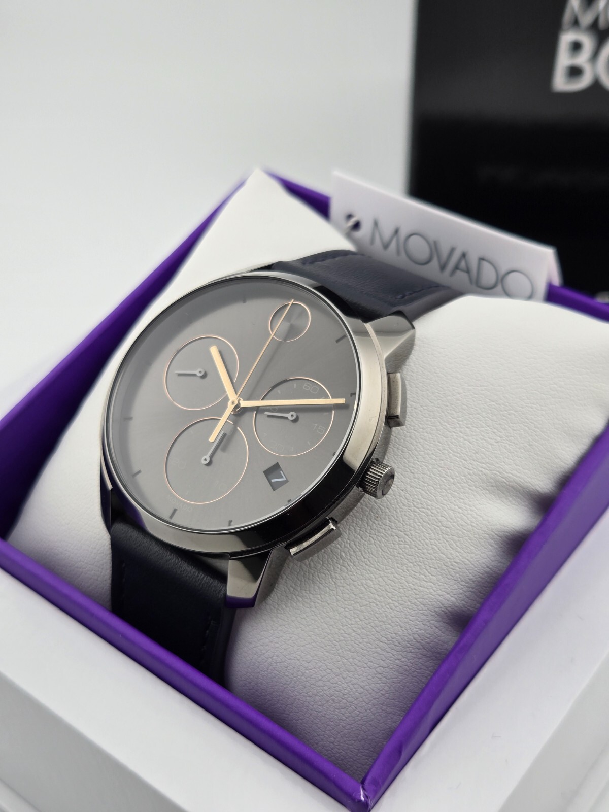 Movado Men's Bold Thin Gray Dial Chronograph Watch - 3600720 ($650 MSRP)