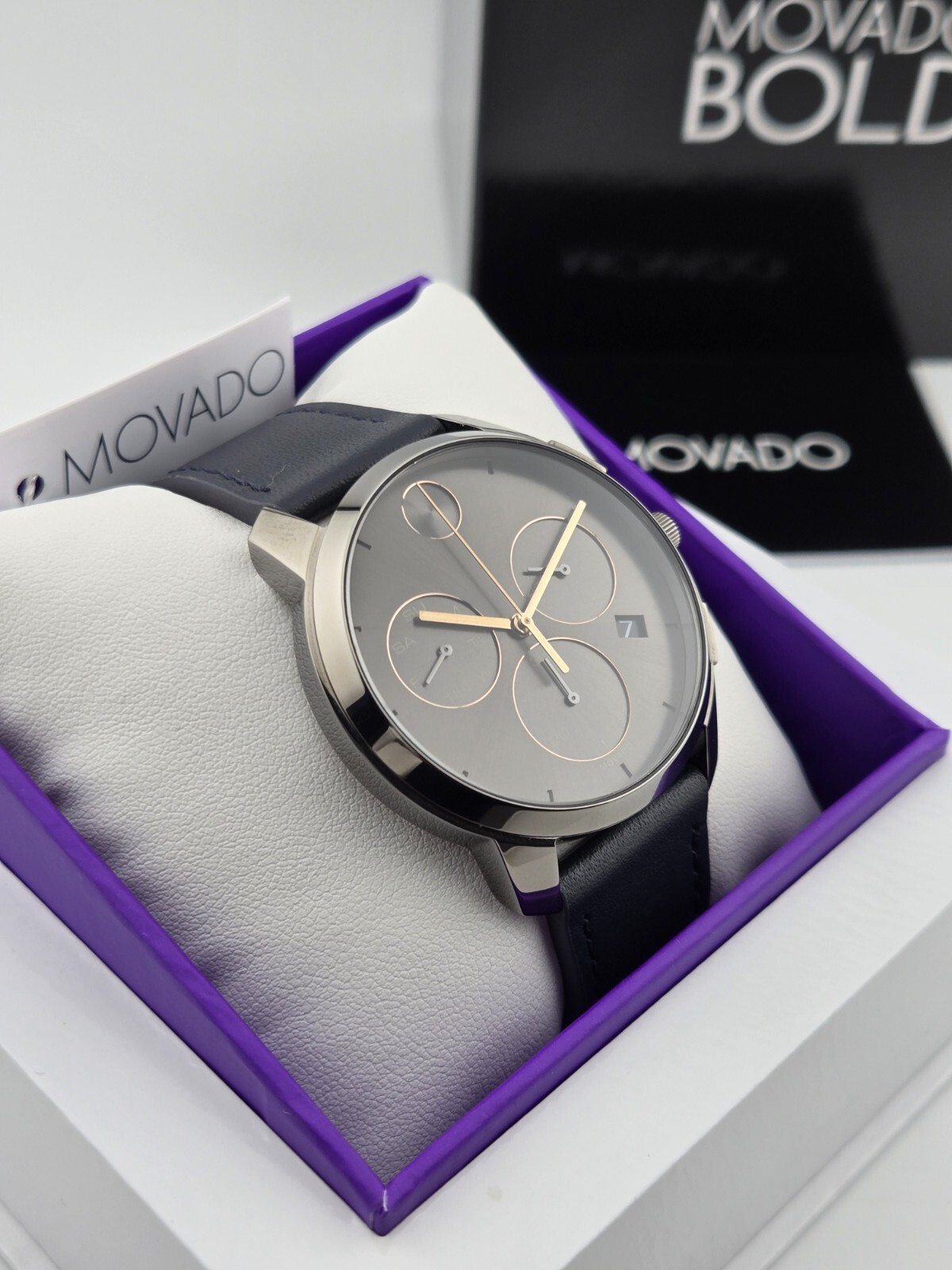 Movado Men's Bold Thin Gray Dial Chronograph Watch - 3600720 ($650 MSRP)