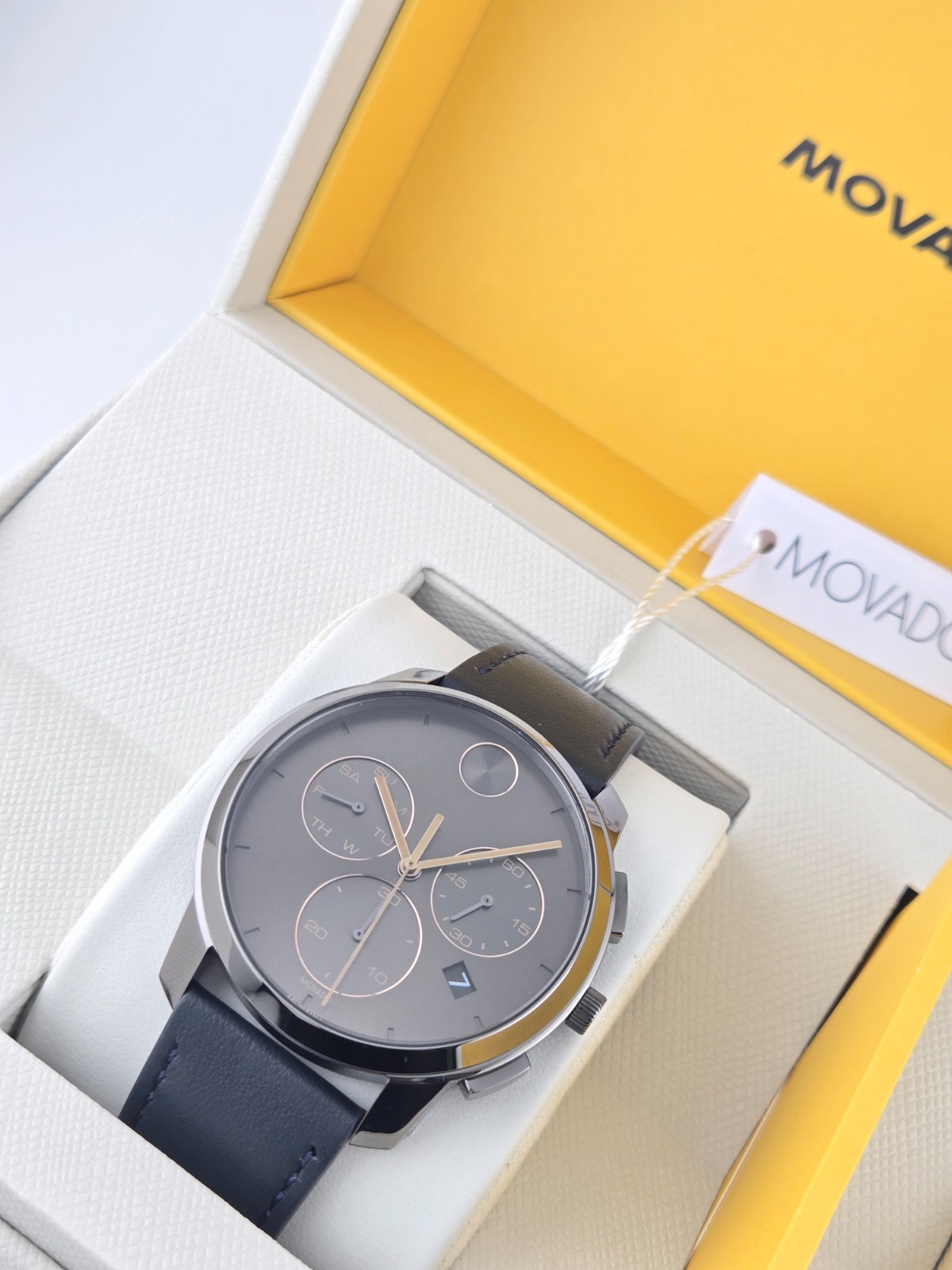 Movado Men's Bold Thin Gray Dial Chronograph Watch - 3600720 ($650 MSRP)