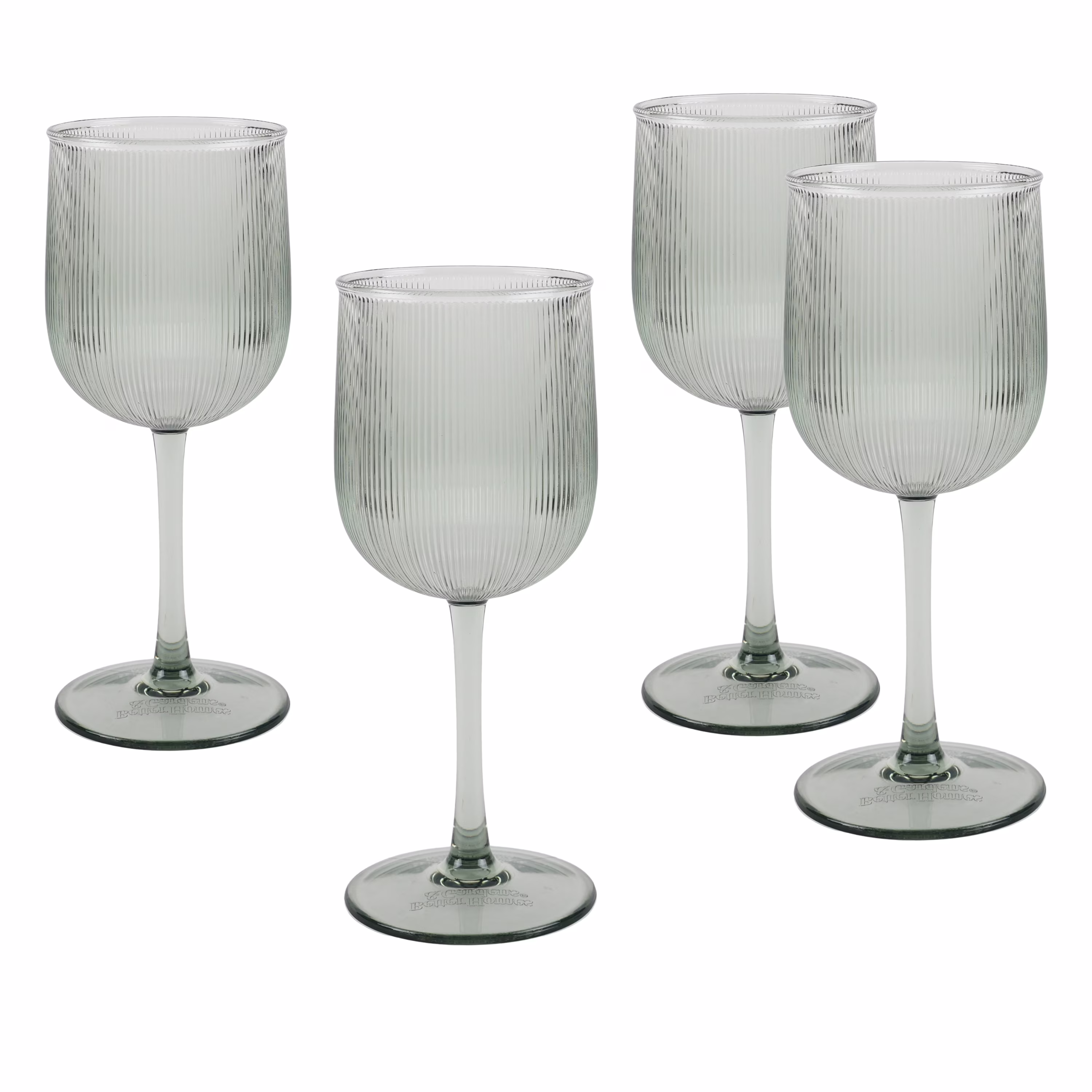 Better Homes & Gardens 4-Piece Green Ribbed Tritan Wine Glass Set