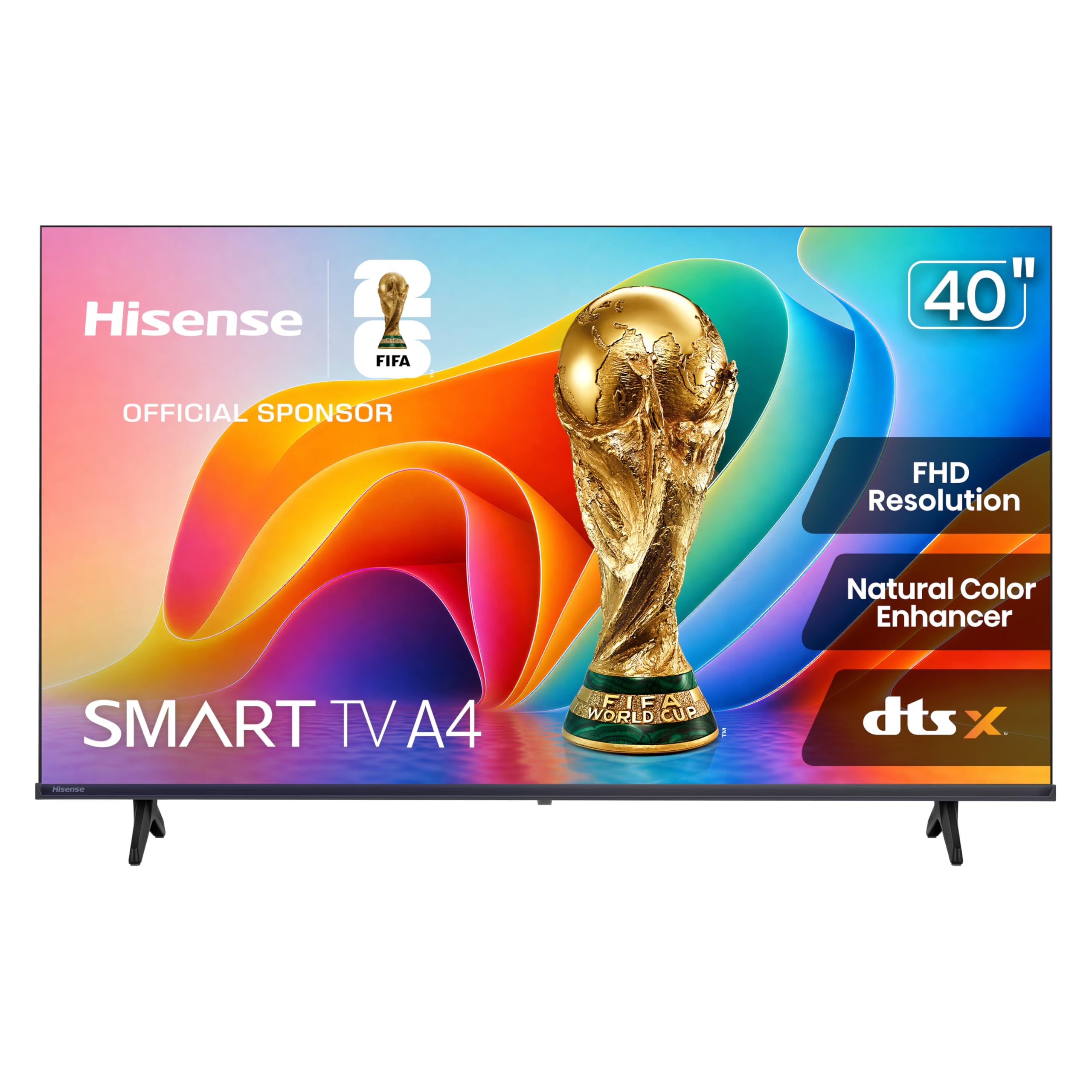 Hisense 40" Inch A4 Series FHD 1080p Smart VIDAA TV (40A4NV, 2026 NEW) - Full Array LED, DTS Virtual: X, Noise Reduction, AI Sports Mode, Works with Alexa