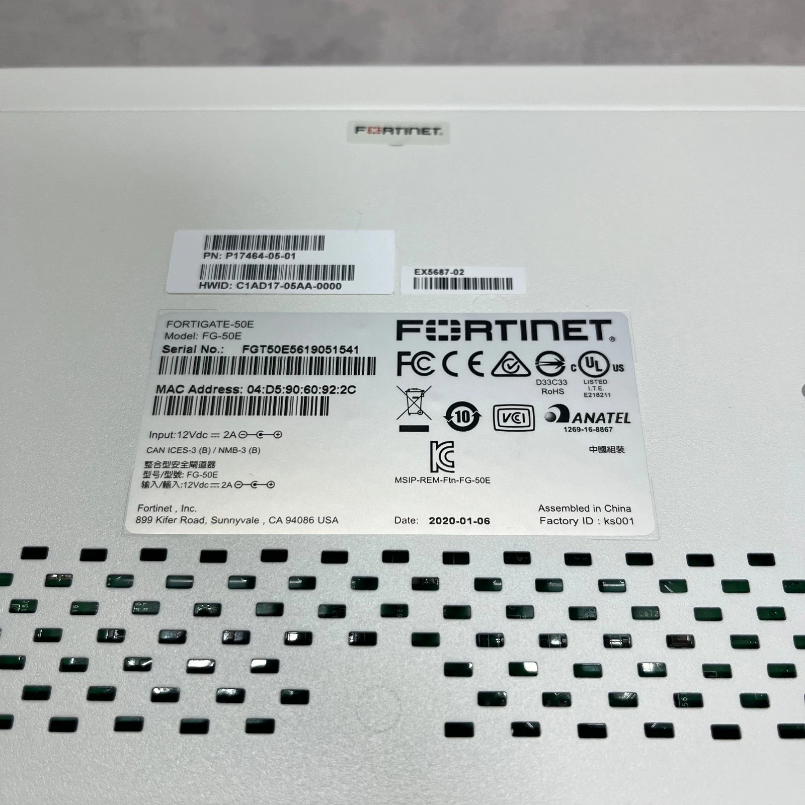 Fortinet FG-50E Fortigate-50E Network Security Firewall Tested Good!【1day ship!】