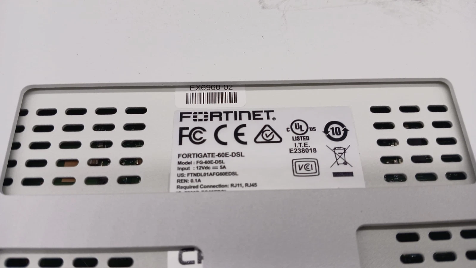 Fortinet 60E-DSL Security Firewall with 19" 1U Rackmount