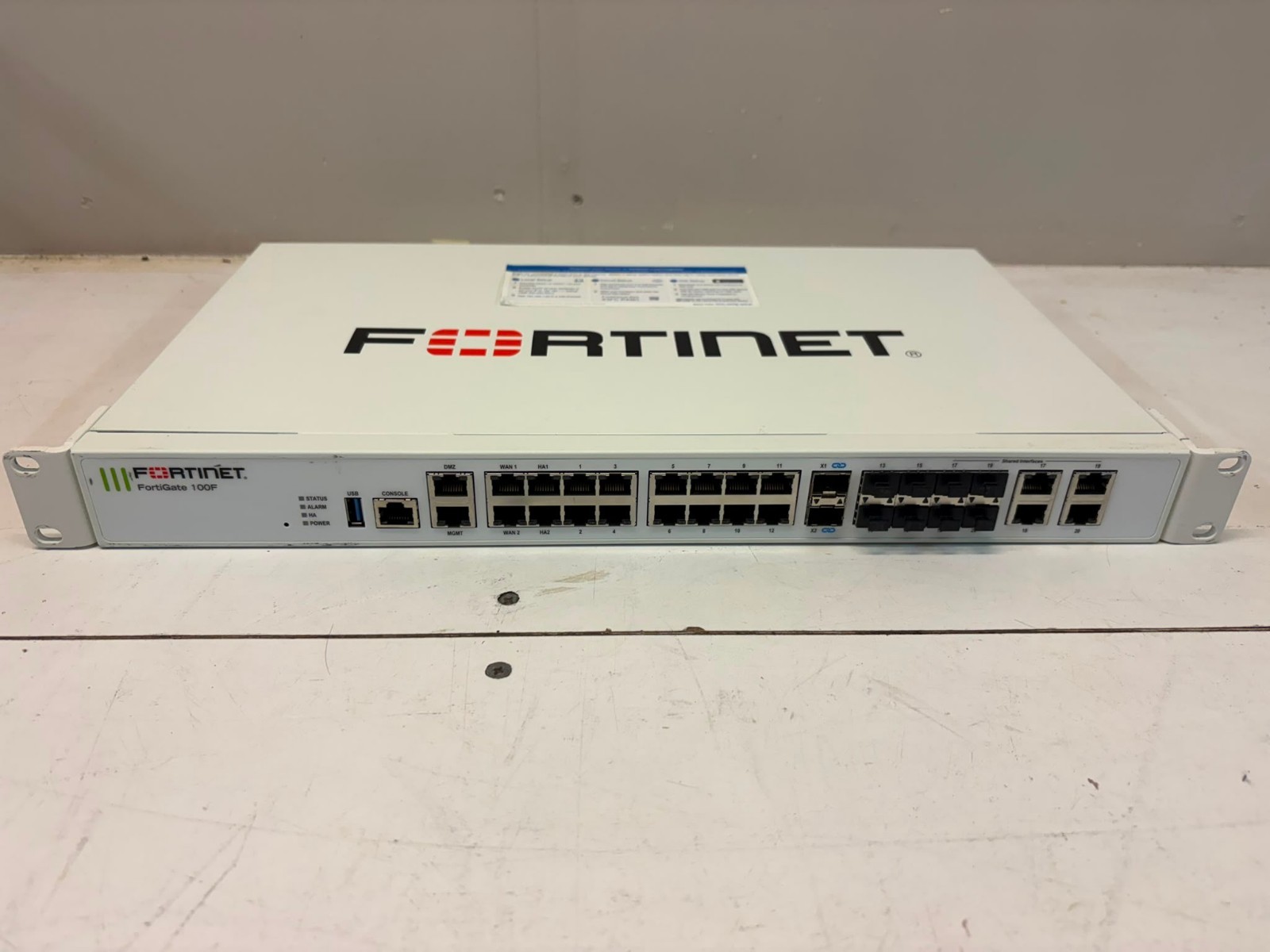 Fortinet Fortigate FG-100F firewall, no license, dual psu