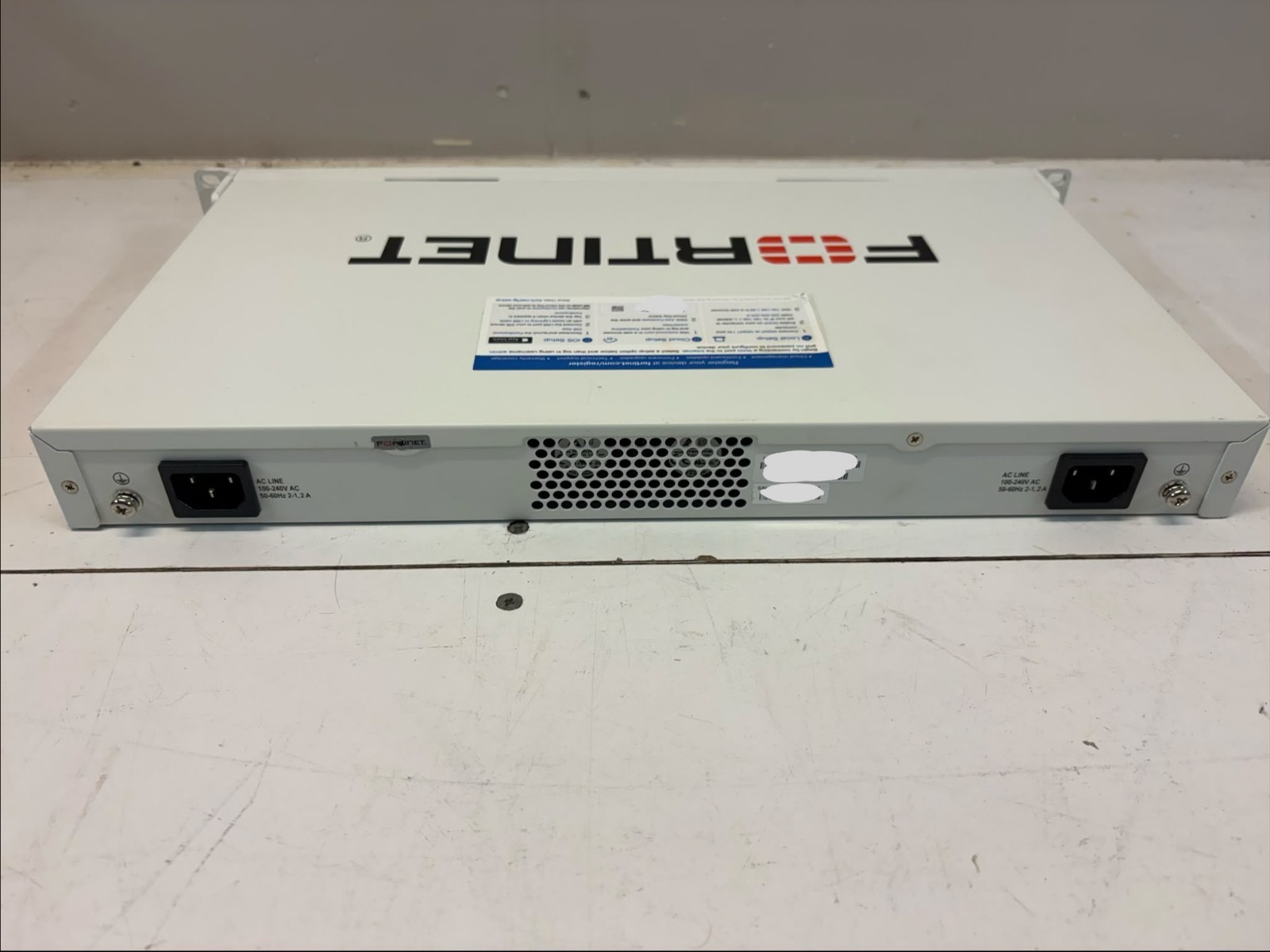 Fortinet Fortigate FG-100F firewall, no license, dual psu