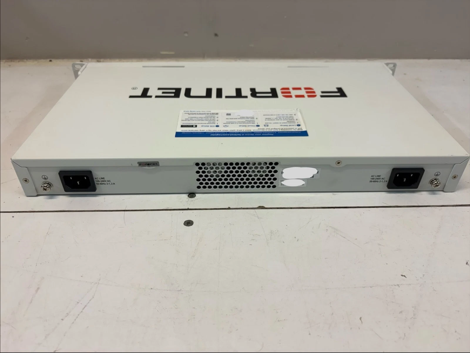 Fortinet Fortigate FG-100F firewall, no license, dual psu