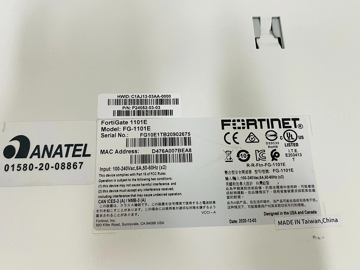 Fortinet FG-1101E FortiGate-1101E 2x40G 4x25G 4x10G 24xGE Ports Network Firewall