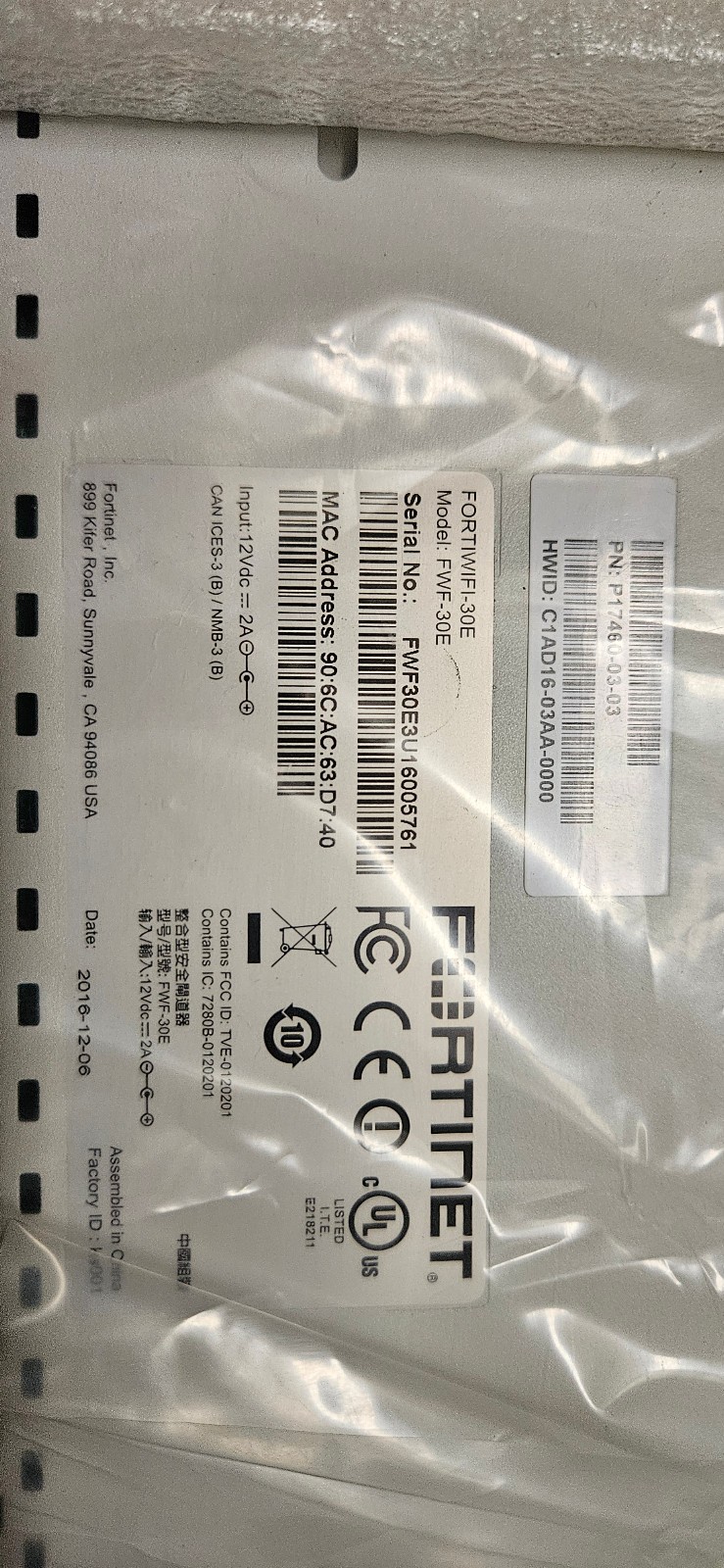Fortinet FortiWiFi 30E FWF-30E Network Security Firewall