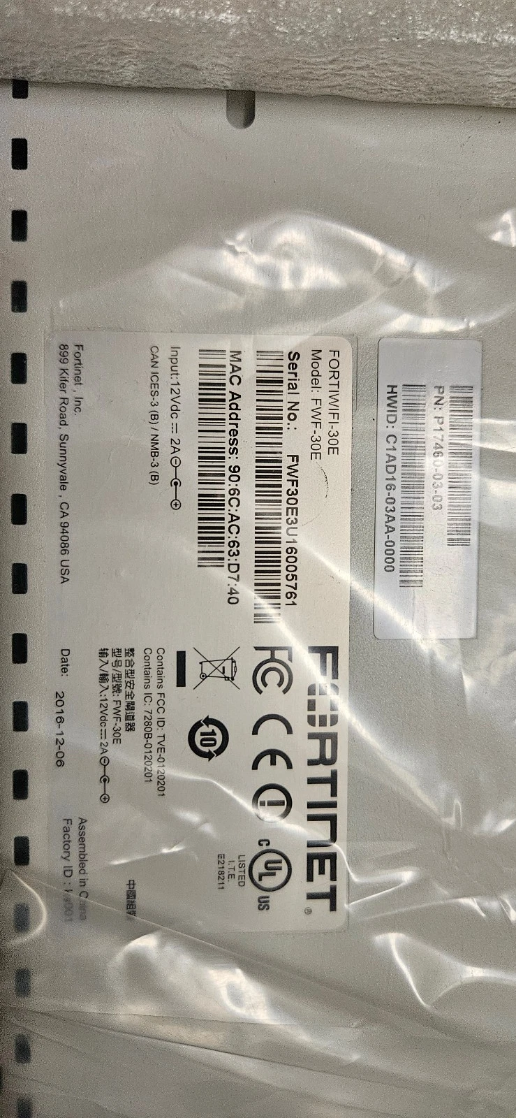 Fortinet FortiWiFi 30E FWF-30E Network Security Firewall