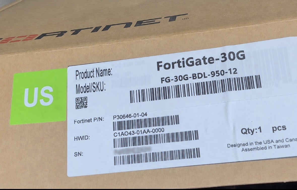 Firewall Security Appliance Fortinet FortiGate 30G FG-30G-BDL-950-12 UTP 1Y New