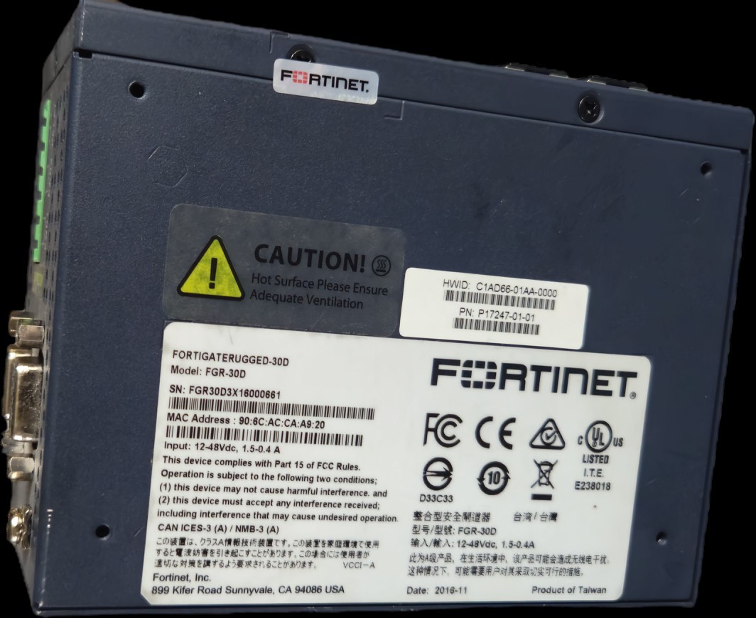 Fortinet FortiGate Rugged 30D FGR-30D Firewall Appliance for Windows 1GB