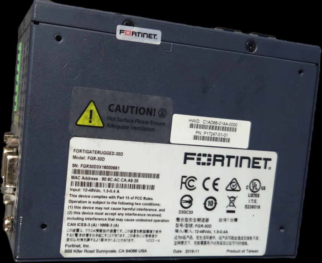 Fortinet FortiGate Rugged 30D FGR-30D Firewall Appliance for Windows 1GB