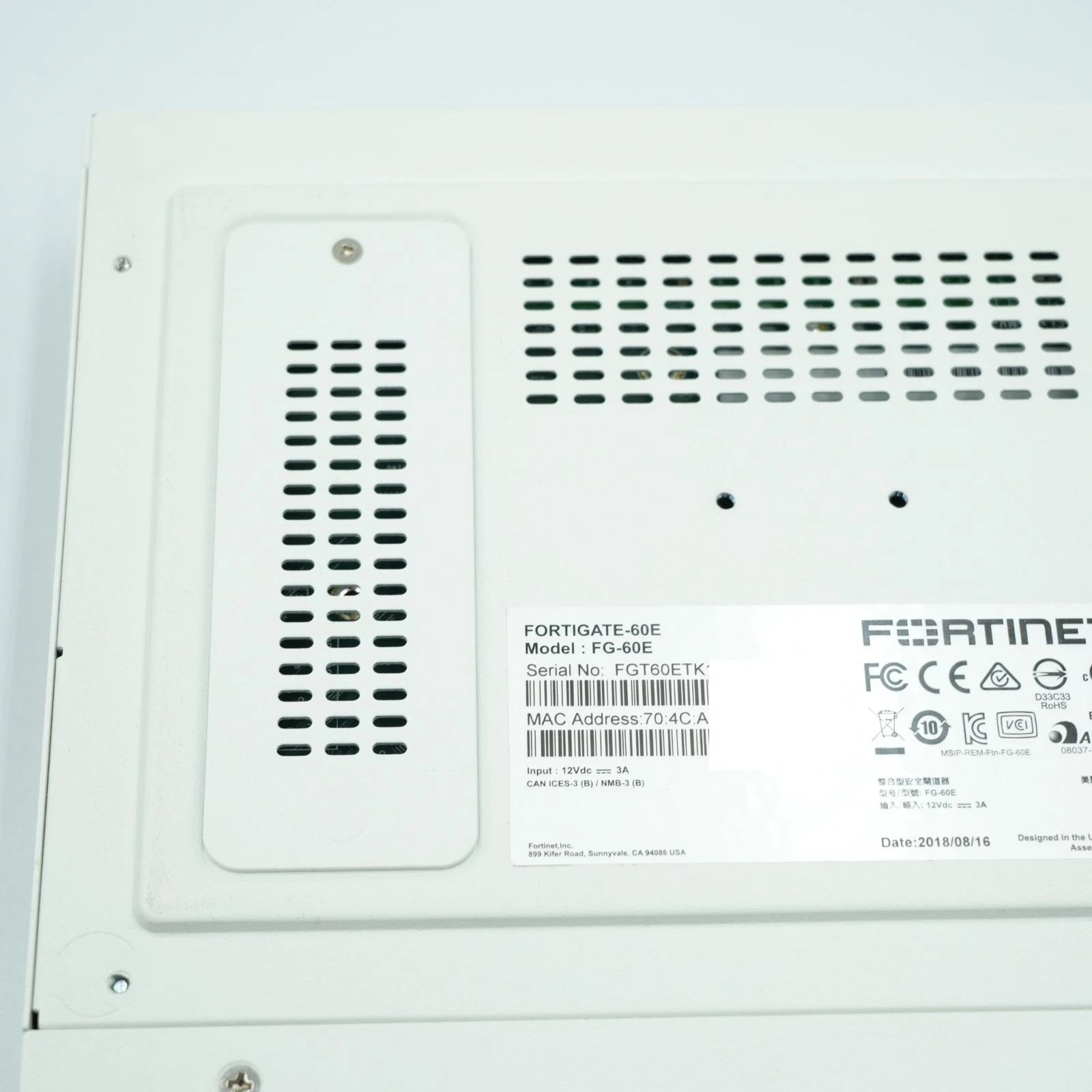 Fortinet FortiGate 60E FG-60E Network Security Firewall Appliance Tested Working