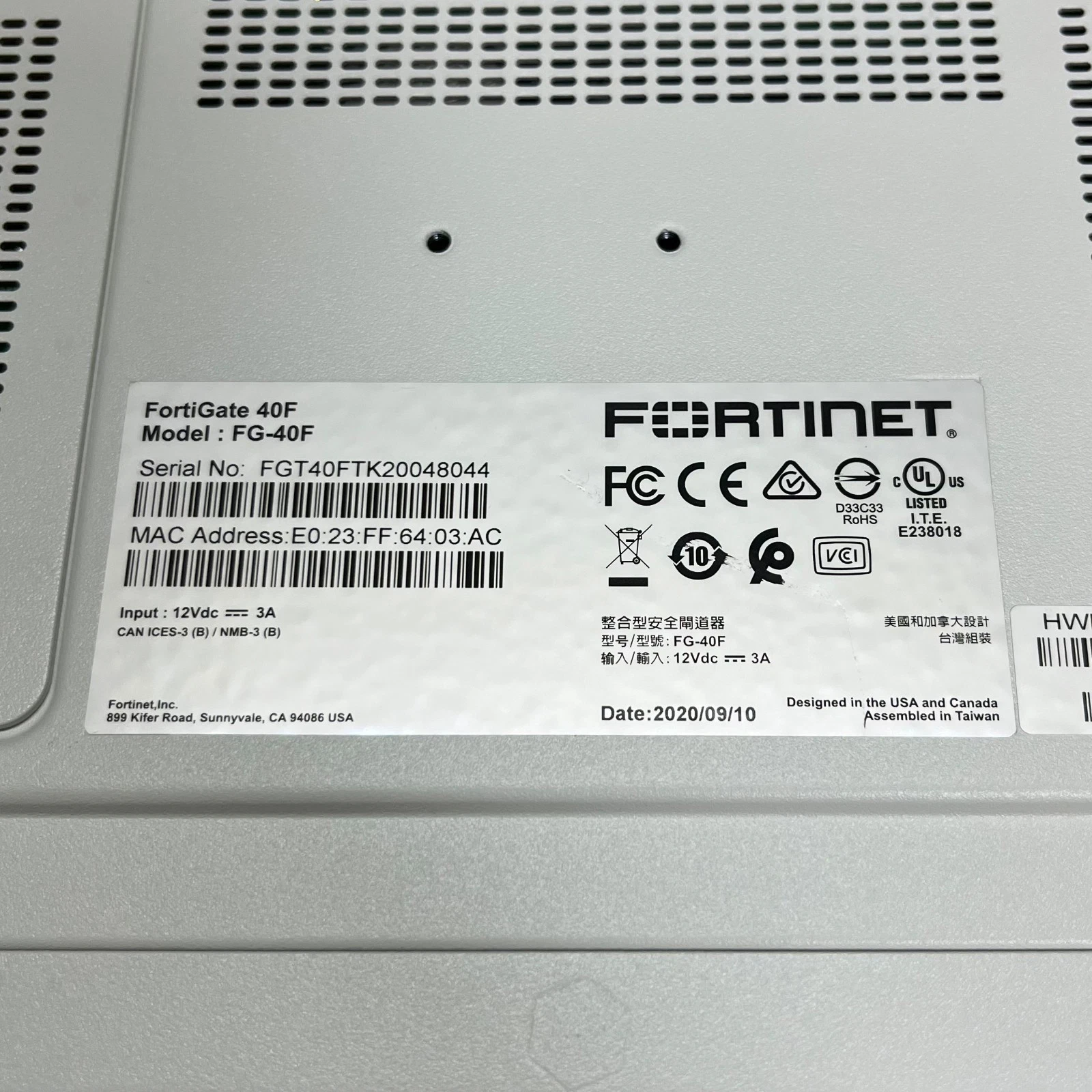 【Select License Term】 Fortinet FG-40F Fortigate-40F Network Security 【1day Ship】