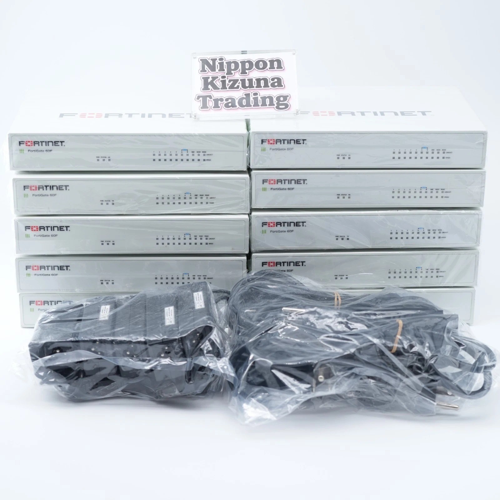 10x Fortinet FortiGate-60F FG-60F Security Firewall No Lic Initialized w/Adapter