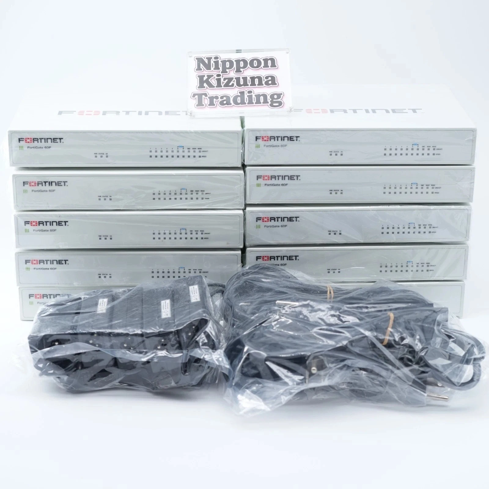 10x Fortinet FortiGate-60F FG-60F Security Firewall No Lic Initialized w/Adapter