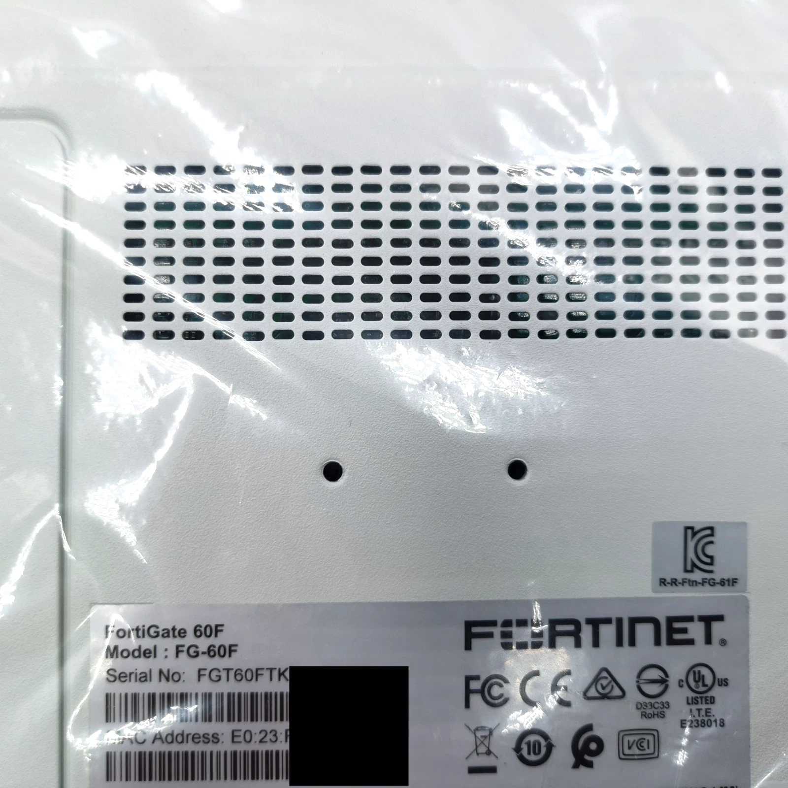 10x Fortinet FortiGate-60F FG-60F Security Firewall No Lic Initialized w/Adapter