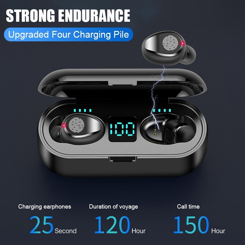 TWS Bluetooth Earphones with Microphone Wireless Earbuds Headsets For iPhone