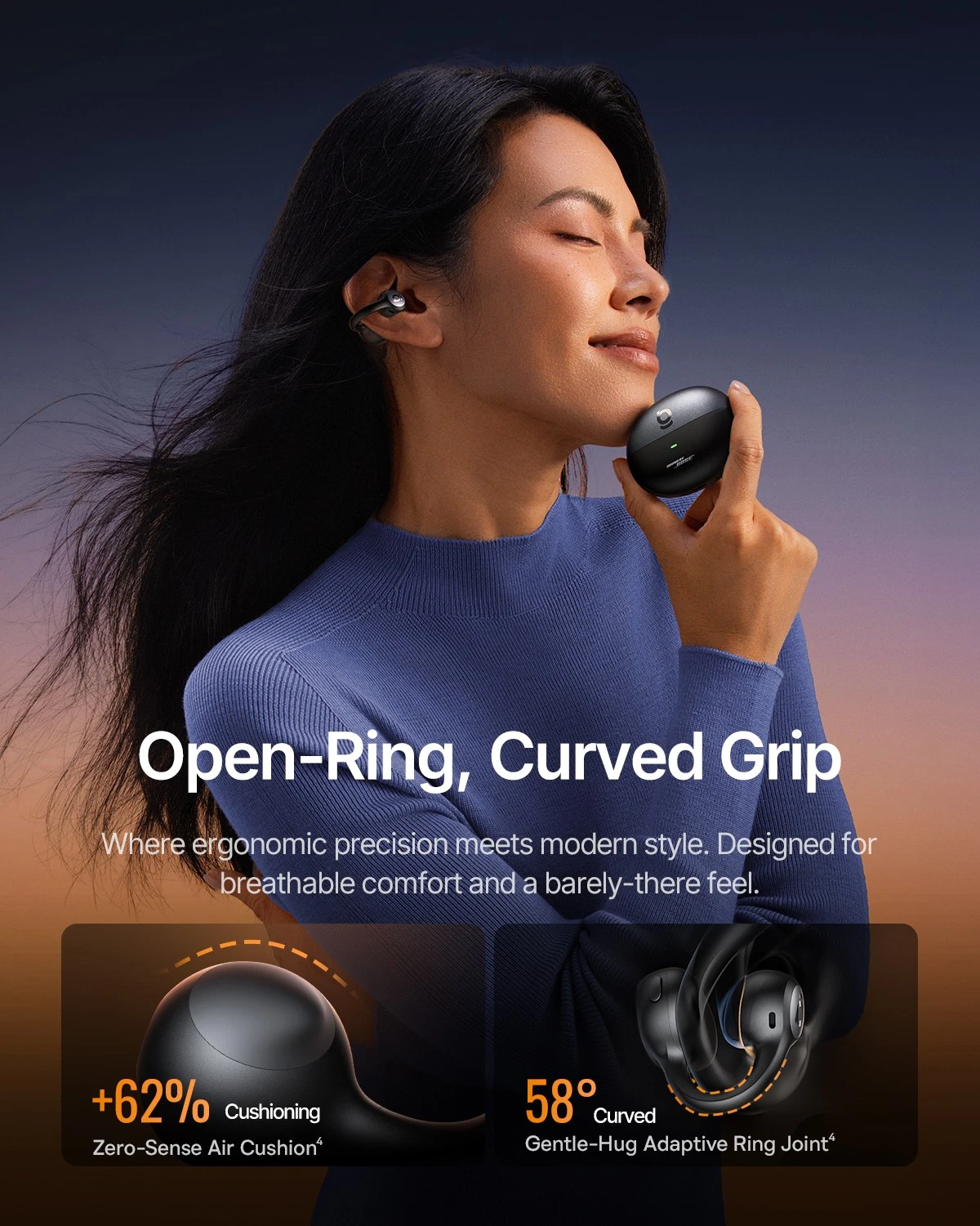Baseus Open Ear Clip-On Earbuds Sound by Bose Dolby Audio Adaptive Sound XC1