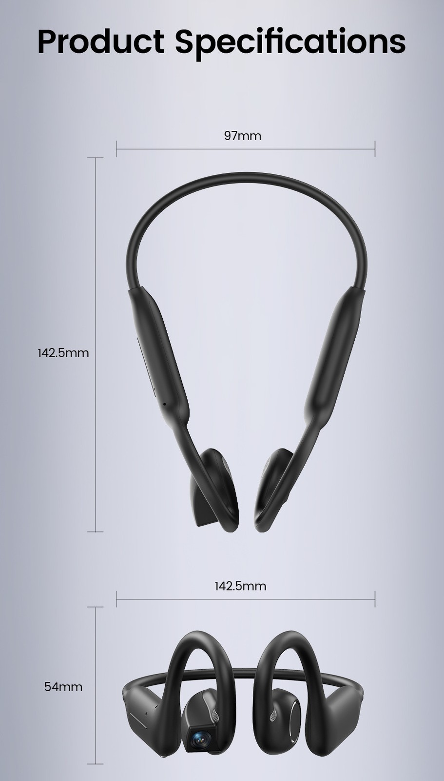 Wireless AI Smart Bone Conduction Camera Headphones Bluetooth Open-Ear Headset
