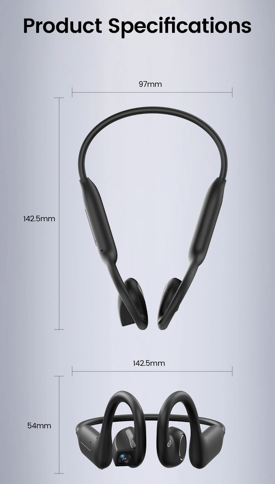 Wireless AI Smart Bone Conduction Camera Headphones Bluetooth Open-Ear Headset