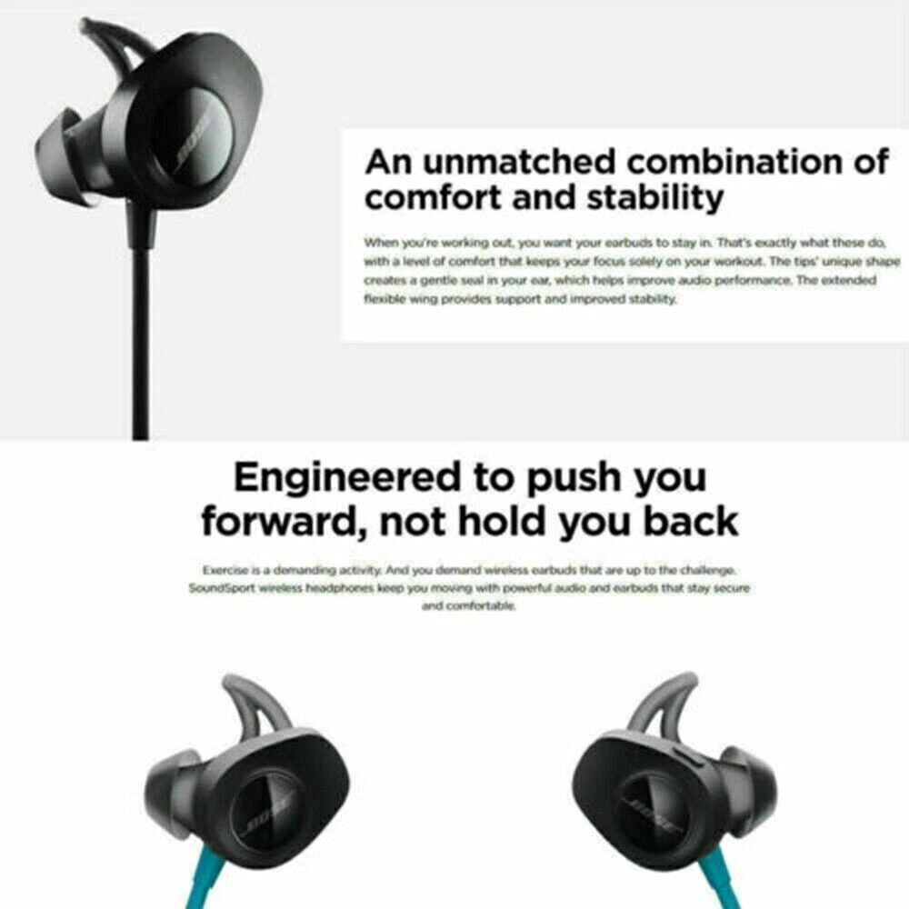 Bose SoundSport Wireless In Ear Bluetooth Headphones NFC Earbuds-All Colors