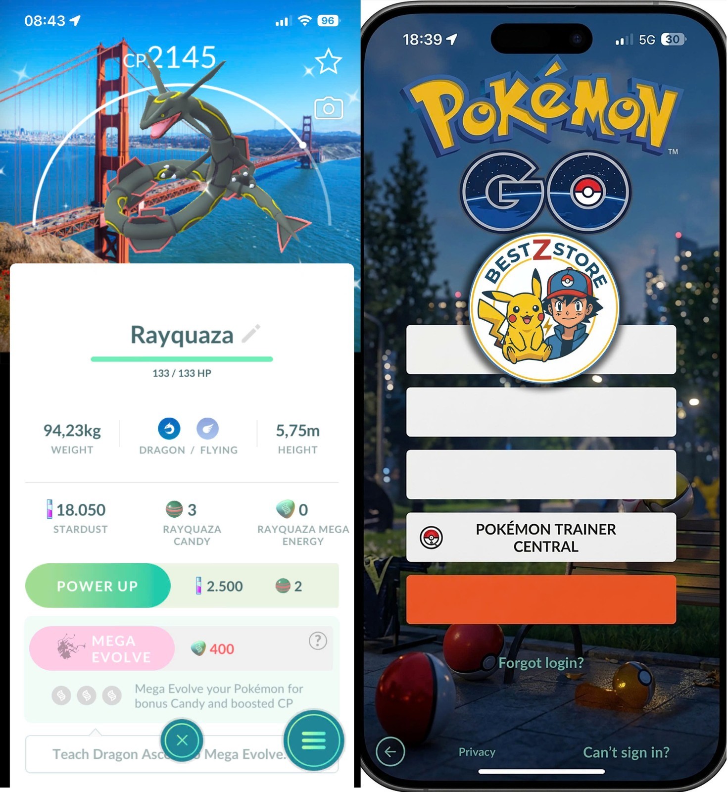 Pogo ✨ Shiny Rayquaza San Francisco Background ✨ Mini A.C.C PTC