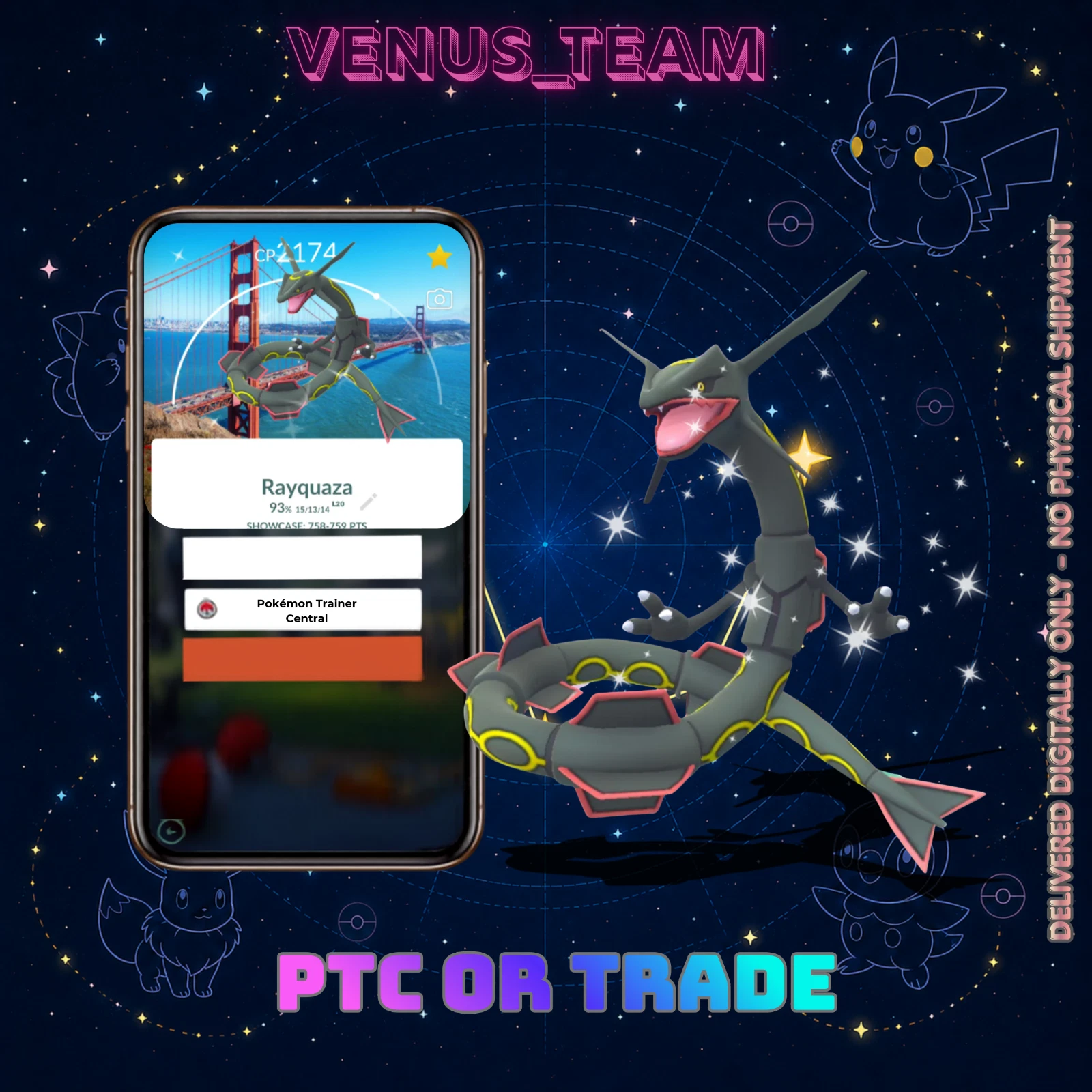 Pokemon Go ✨ Shiny Rayquaza San Francisco Background ✨ Read the description
