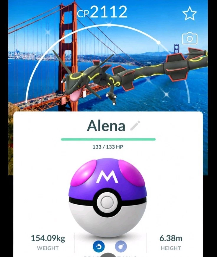 Pokémon GO PTC ✨️ Shiny Rayquaza Masterball San Francisco Background