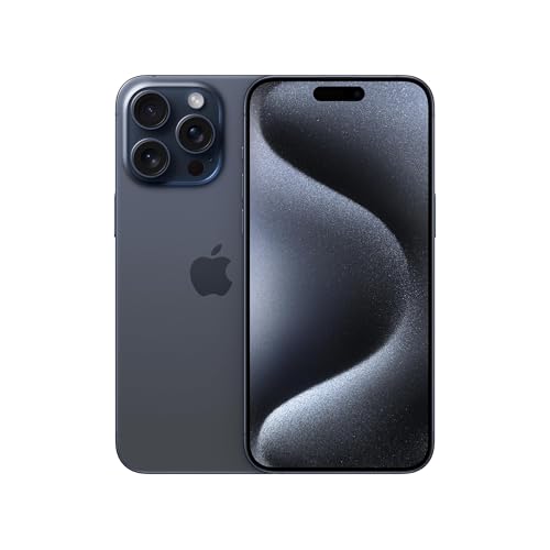 Apple iPhone 15 Pro Max, 256GB, Blue Titanium - Unlocked (Renewed)