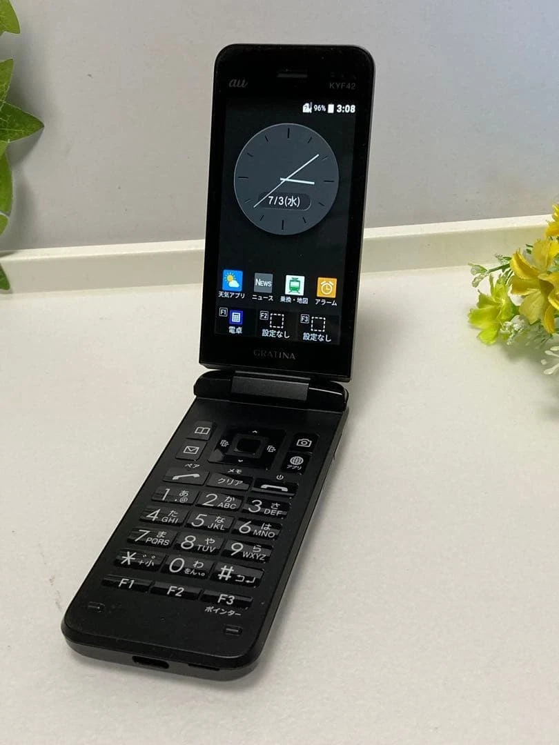 KYOCERA KYF42 GRATINA 4G WIFI KEITAI ANDROID Black FLIP PHONE UNLOCKED JAPAN