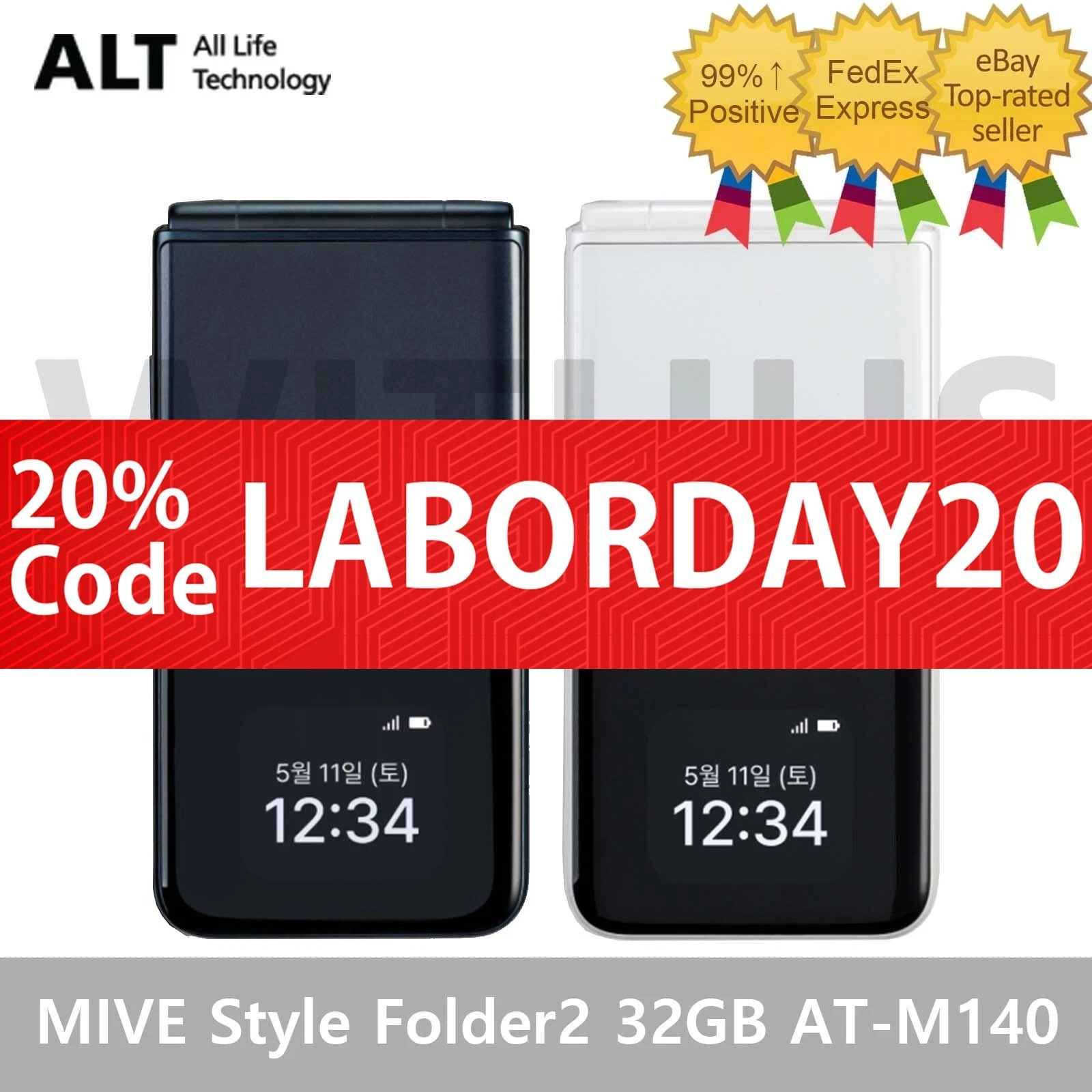 [USED] ALT MIVE Style Folder 2 32GB AT-M140 LTE/3G - Black/White *