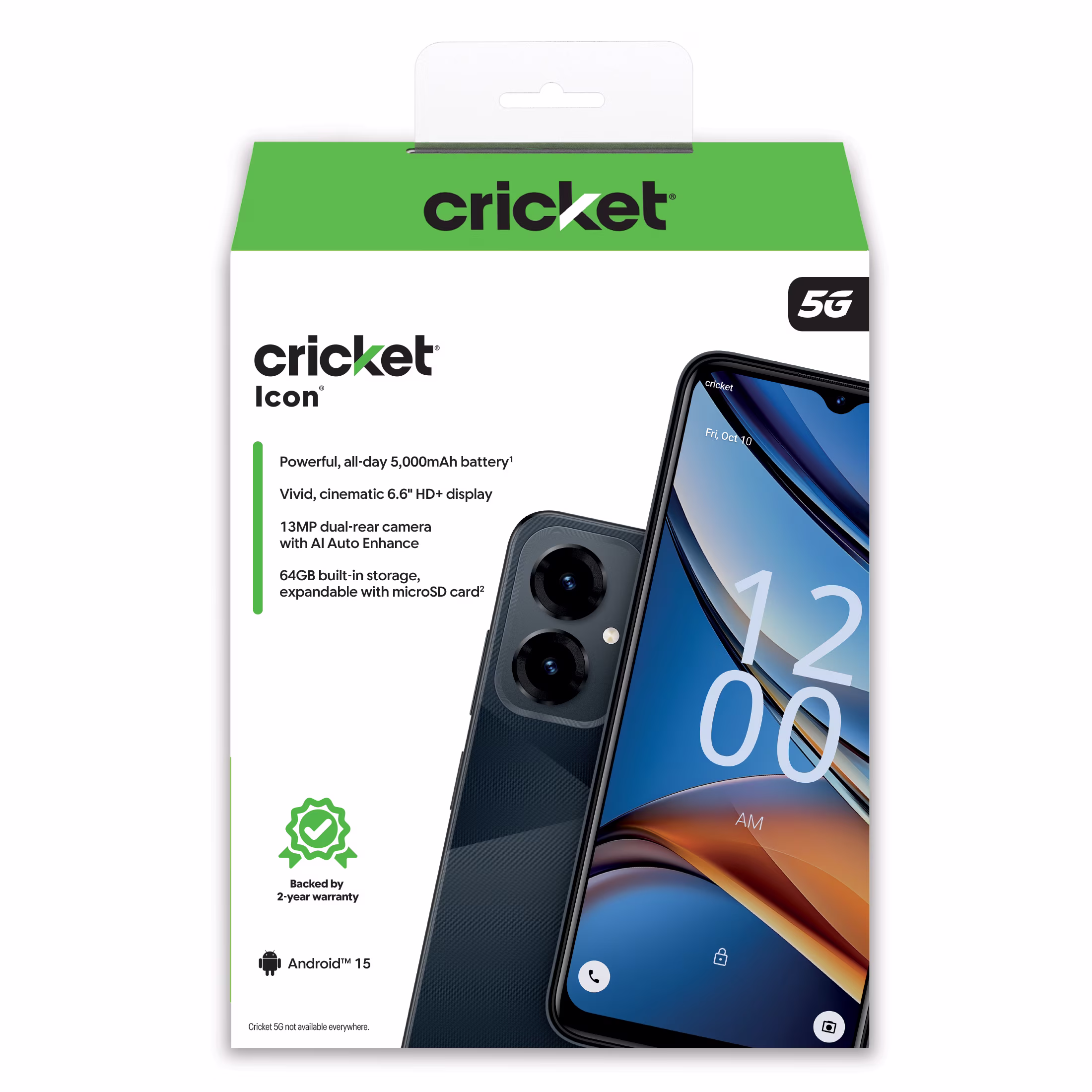 Cricket Wireless Icon 2026 64GB, 4GB RAM (Prepaid), Steel Gray